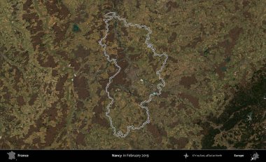 Nancy mi? Copernicus Sentinel 'in Şubat 2019' da çekilen uydu görüntüsünde Fransa 'nın idari bölgesinin ana hatları belirlendi.