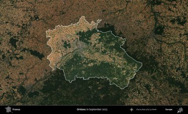 - Orleans. Fransa 'nın idari alanı, Eylül 2023' te çekilen Kopernik Nöbetçi karolarından oluşan koyu renkli bir uydu görüntüsü üzerinde vurgulandı ve özetlendi.