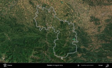 Pamiers. Copernicus Sentinel 'in Ağustos 2024' te çekilen uydu görüntüsünde Fransa 'nın idari bölgesinin ana hatları belirlendi.