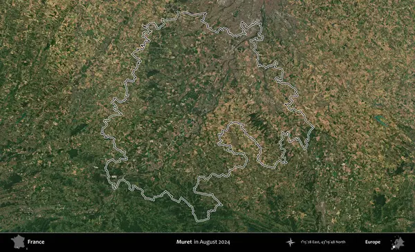 Muret. Copernicus Sentinel 'in Ağustos 2024' te çekilen uydu görüntüsünde Fransa 'nın idari bölgesinin ana hatları belirlendi.