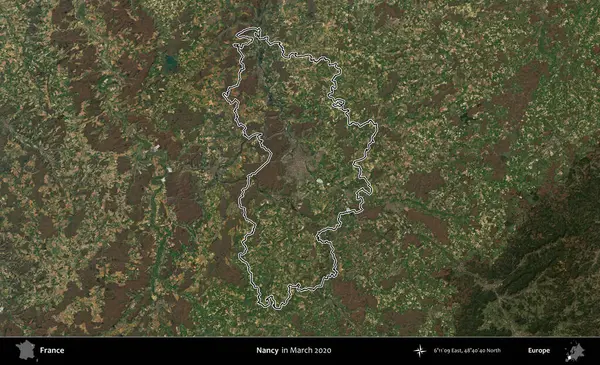 Nancy mi? Mart 2020 'de çekilen Copernicus Sentinel karolarından oluşan bir uydu görüntüsünde Fransa' nın idari bölgesinin ana hatları belirlendi.
