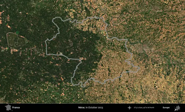 Nerac. Copernicus Sentinel 'in Ekim 2023' te çekilen uydu görüntüsünde Fransa 'nın idari bölgesinin ana hatları belirlendi.