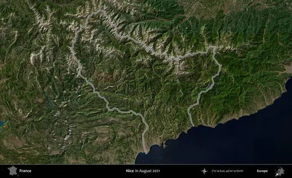 Güzelmiş. Copernicus Sentinel 'in Ağustos 2021' de çekilen uydu görüntüsünde Fransa 'nın idari bölgesinin ana hatları belirlendi.