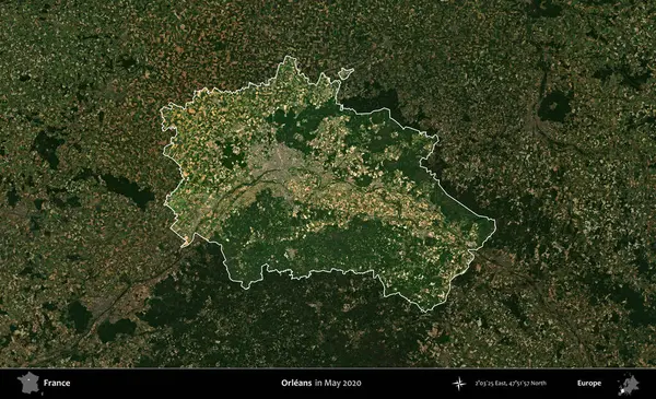 - Orleans. Fransa 'nın idari alanı, Mayıs 2020' de çekilen Kopernik Nöbetçi karolarından oluşan koyu renkli bir uydu görüntüsü üzerinde vurgulandı ve özetlendi.