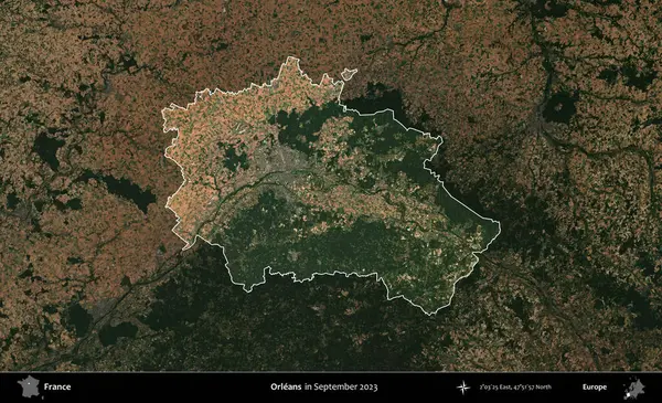 - Orleans. Fransa 'nın idari alanı, Eylül 2023' te çekilen Kopernik Nöbetçi karolarından oluşan koyu renkli bir uydu görüntüsü üzerinde vurgulandı ve özetlendi.