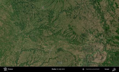 - Anlaşıldı. Copernicus Sentinel 'in Temmuz 2022' de çekilmiş uydu görüntüsü üzerine Fransa 'nın idari bölgesi.