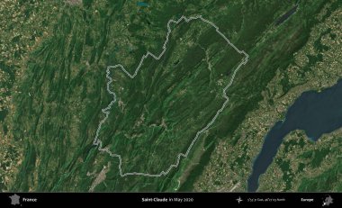 Aziz Claude. Mayıs 2020 'de çekilen Copernicus Sentinel karolarından oluşan bir uydu görüntüsünde Fransa' nın idari bölgesinin ana hatları belirlendi.
