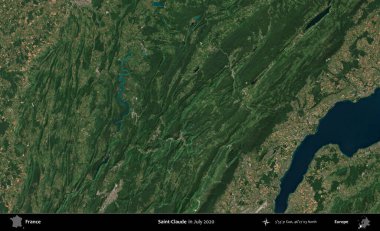 Aziz Claude. Copernicus Sentinel 'in Temmuz 2020' de çekilmiş uydu görüntüsü üzerine Fransa 'nın idari bölgesi.