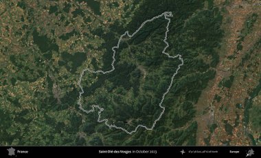Saint-Die-des-Vosges. Copernicus Sentinel 'in Ekim 2023' te çekilen uydu görüntüsünde Fransa 'nın idari bölgesinin ana hatları belirlendi.