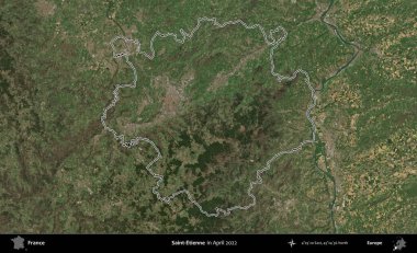 Aziz Etienne. Nisan 2022 'de çekilen Copernicus Sentinel karolarından oluşan bir uydu görüntüsünde Fransa' nın idari bölgesinin ana hatları belirlendi.