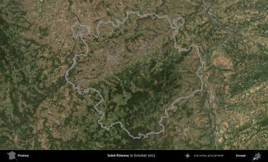 Aziz Etienne. Copernicus Sentinel 'in Ekim 2023' te çekilen uydu görüntüsünde Fransa 'nın idari bölgesinin ana hatları belirlendi.