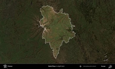 Aziz Un. Fransa 'nın idari alanı, Nisan 2021' de çekilen Kopernik Sentinel karolarından oluşan koyu renkli bir uydu görüntüsü üzerinde vurgulandı ve özetlendi.