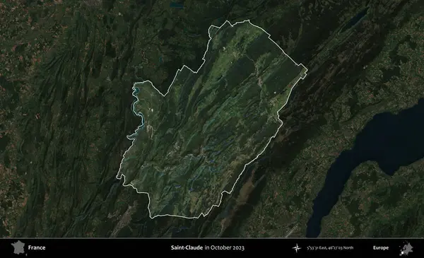Aziz Claude. Fransa 'nın idari alanı, Ekim 2023' te çekilen Kopernik Nöbetçi karolarından oluşan koyu renkli bir uydu görüntüsü üzerinde vurgulandı ve özetlendi.