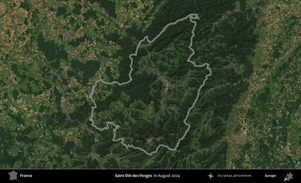 Saint-Die-des-Vosges. Copernicus Sentinel 'in Ağustos 2024' te çekilen uydu görüntüsünde Fransa 'nın idari bölgesinin ana hatları belirlendi.