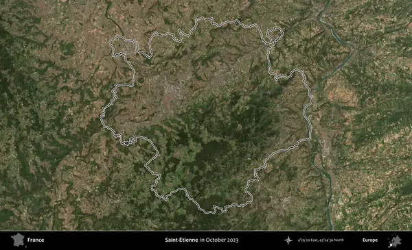 Aziz Etienne. Copernicus Sentinel 'in Ekim 2023' te çekilen uydu görüntüsünde Fransa 'nın idari bölgesinin ana hatları belirlendi.