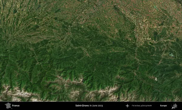Saint-Gironlar. Copernicus Sentinel 'in Haziran 2023' te çekilmiş uydu görüntüsü üzerine Fransa 'nın idari bölgesi.
