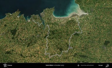 Saint-Malo 'da. Copernicus Sentinel 'in Ekim 2023' te çekilen uydu görüntüsünde Fransa 'nın idari bölgesinin ana hatları belirlendi.