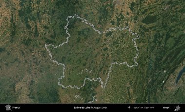 Saone-et-Loire. Copernicus Sentinel 'in Ağustos 2024' te çekilen uydu görüntüsünde Fransa 'nın idari bölgesinin ana hatları belirlendi.