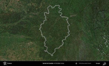 Sarlat-la-Caneda. Copernicus Sentinel 'in Ekim 2024' te çekilen uydu görüntüsünde Fransa 'nın idari bölgesinin ana hatlarını çizdim.