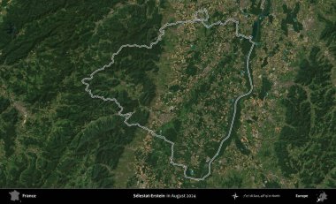 Selestat-Erstein. Copernicus Sentinel 'in Ağustos 2024' te çekilen uydu görüntüsünde Fransa 'nın idari bölgesinin ana hatları belirlendi.