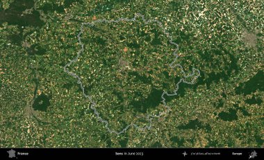 Duyular. Haziran 2023 'te çekilen Copernicus Sentinel karolarından oluşan bir uydu görüntüsünde Fransa' nın idari bölgesinin ana hatları belirlendi.