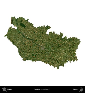Biraz daha. Fransa 'nın idari bölgesi, Haziran 2023' te çekilen Kopernik Nöbetçi karolarından oluşan bir uydu görüntüsüyle beyaza izole edildi.