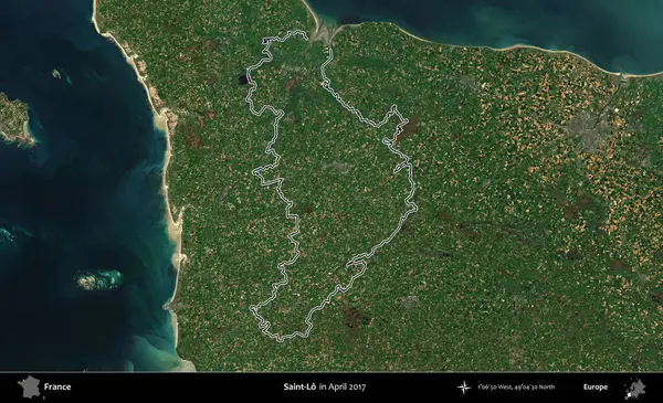 Aziz Lo. Nisan 2017 'de çekilen Kopernik Nöbetçi karolarından oluşan bir uydu görüntüsünde Fransa' nın idari bölgesinin ana hatları belirlendi.