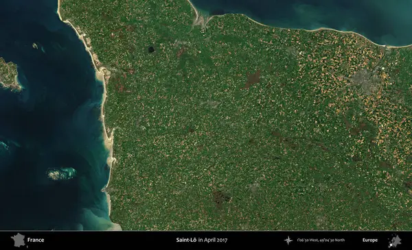 Aziz Lo. Nisan 2017 'de Copernicus Sentinel karolarından oluşan bir uydu görüntüsü üzerine Fransa' nın idari bölgesi