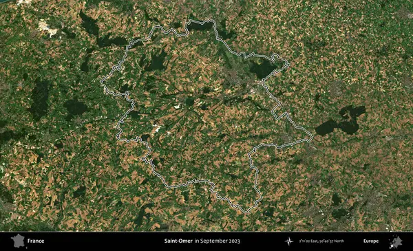Aziz Ömer. Eylül 2023 'te çekilen Copernicus Sentinel karolarından oluşan bir uydu görüntüsünde Fransa' nın idari bölgesinin ana hatlarını çizdim.