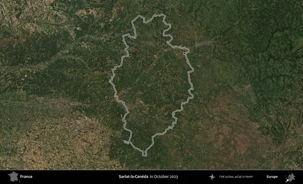 Sarlat-la-Caneda. Copernicus Sentinel 'in Ekim 2023' te çekilen uydu görüntüsünde Fransa 'nın idari bölgesinin ana hatları belirlendi.