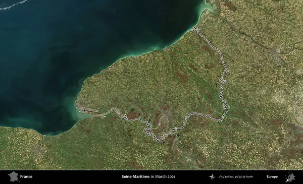 Sen-Denizcilik. Mart 2021 'de çekilen Copernicus Sentinel karolarından oluşan bir uydu görüntüsünde Fransa' nın idari bölgesinin ana hatları belirlendi.