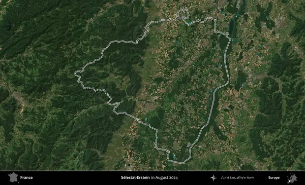 Selestat-Erstein. Copernicus Sentinel 'in Ağustos 2024' te çekilen uydu görüntüsünde Fransa 'nın idari bölgesinin ana hatları belirlendi.