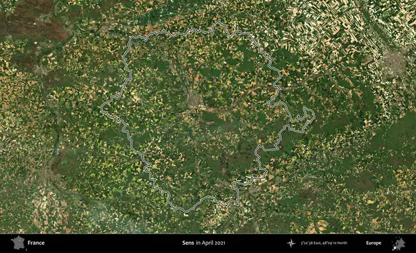 Duyular. Copernicus Sentinel 'in Nisan 2021' de çekilen uydu görüntüsünde Fransa 'nın idari bölgesinin ana hatları belirlendi.