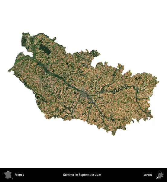 Biraz daha. Fransa 'nın idari bölgesi, Eylül 2021' de çekilen Kopernik Nöbetçi karolarından oluşan bir uydu görüntüsü üzerinde beyaza izole edildi.