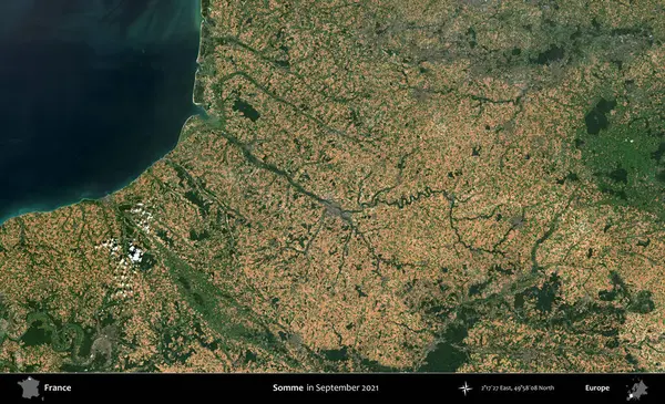 Biraz daha. Copernicus Sentinel 'in Eylül 2021' de çekilmiş uydu görüntüsü üzerine Fransa 'nın idari bölgesi.