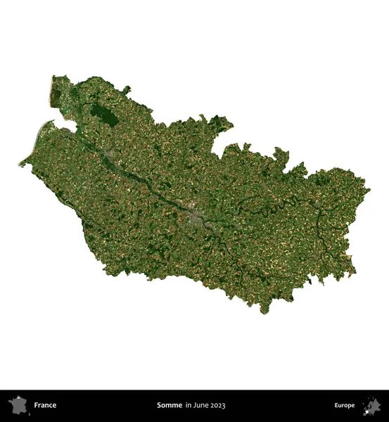 Biraz daha. Fransa 'nın idari bölgesi, Haziran 2023' te çekilen Kopernik Nöbetçi karolarından oluşan bir uydu görüntüsüyle beyaza izole edildi.