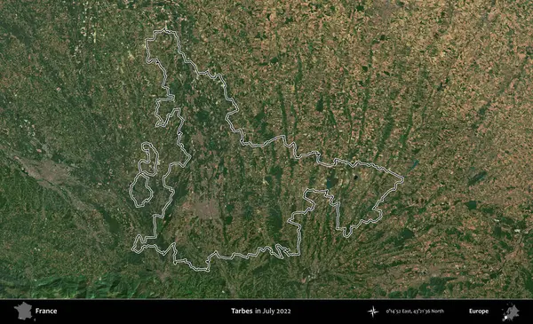 Hedefler. Copernicus Sentinel 'in Temmuz 2022' de çekilen uydu görüntüsünde Fransa 'nın idari bölgesinin ana hatları belirlendi.