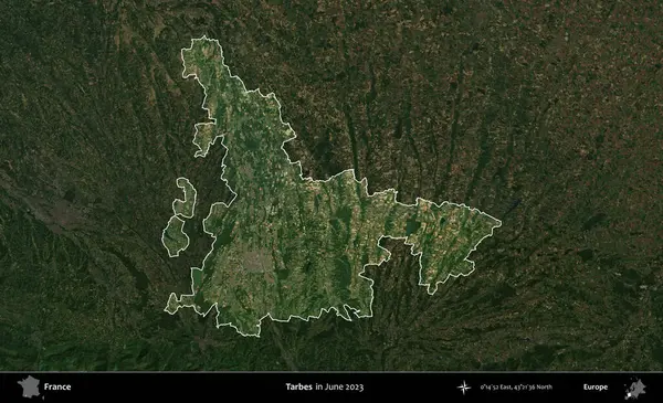 Hedefler. Fransa 'nın idari alanı, Haziran 2023' te çekilen Kopernik Nöbetçi karolarından oluşan koyu renkli bir uydu görüntüsüyle vurgulandı ve özetlendi.