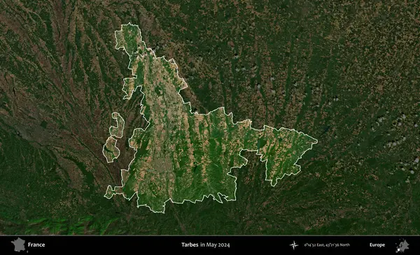 Hedefler. Fransa 'nın idari alanı, Mayıs 2024' te çekilen Kopernik Nöbetçi karolarından oluşan koyu renkli bir uydu görüntüsü üzerinde vurgulandı ve özetlendi.