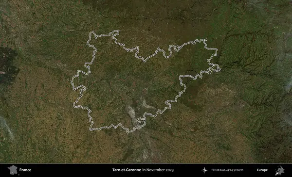 Tarn-et-Garonne. Copernicus Sentinel 'in Kasım 2023' te çekilen uydu görüntüsünde Fransa 'nın idari bölgesinin ana hatları belirlendi.