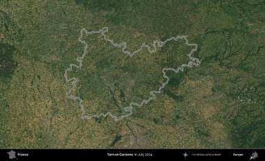 Tarn-et-Garonne. Copernicus Sentinel 'in Temmuz 2024' te çekilen uydu görüntüsünde Fransa 'nın idari bölgesinin ana hatları belirlendi.