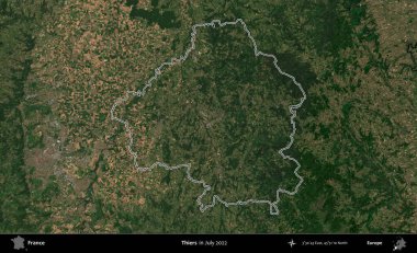 Hırsızlar. Copernicus Sentinel 'in Temmuz 2022' de çekilen uydu görüntüsünde Fransa 'nın idari bölgesinin ana hatları belirlendi.