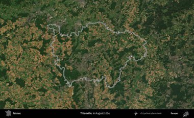 Thionville 'de. Copernicus Sentinel 'in Ağustos 2024' te çekilen uydu görüntüsünde Fransa 'nın idari bölgesinin ana hatları belirlendi.