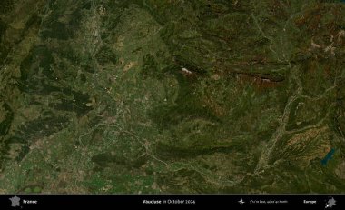 Vaucluse. Copernicus Sentinel 'in Ekim 2024' te çekilmiş uydu görüntüsü üzerine Fransa 'nın idari bölgesi.