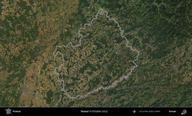 Vesoul. Copernicus Sentinel 'in Ekim 2023' te çekilen uydu görüntüsünde Fransa 'nın idari bölgesinin ana hatları belirlendi.