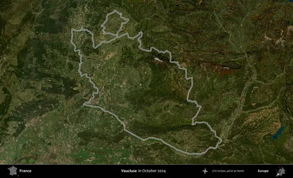 Vaucluse. Copernicus Sentinel 'in Ekim 2024' te çekilen uydu görüntüsünde Fransa 'nın idari bölgesinin ana hatlarını çizdim.