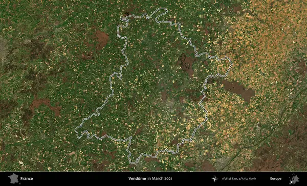 Vendome. Mart 2021 'de çekilen Copernicus Sentinel karolarından oluşan bir uydu görüntüsünde Fransa' nın idari bölgesinin ana hatları belirlendi.