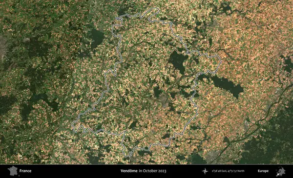 Vendome. Copernicus Sentinel 'in Ekim 2023' te çekilen uydu görüntüsünde Fransa 'nın idari bölgesinin ana hatları belirlendi.