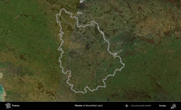 Vienne. Copernicus Sentinel 'in Kasım 2020' de çekilen uydu görüntüsünde Fransa 'nın idari bölgesinin ana hatları belirlendi.