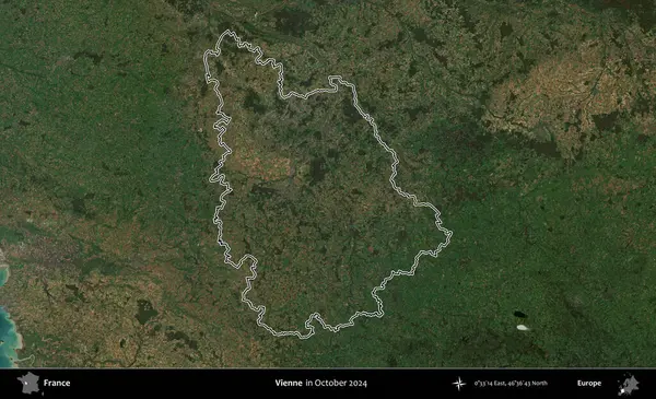 Vienne. Copernicus Sentinel 'in Ekim 2024' te çekilen uydu görüntüsünde Fransa 'nın idari bölgesinin ana hatlarını çizdim.